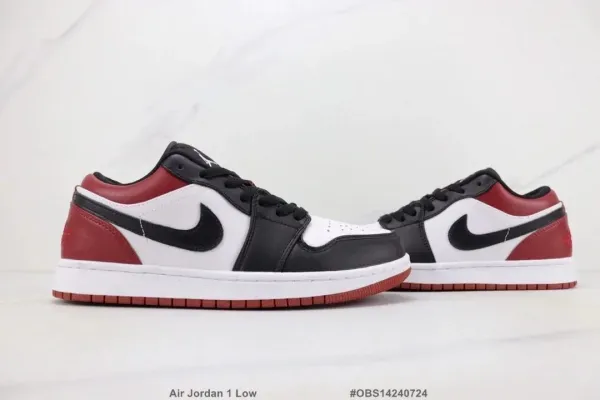 Air Jordan 1 Low Black White Mint Green Sneakers - 10