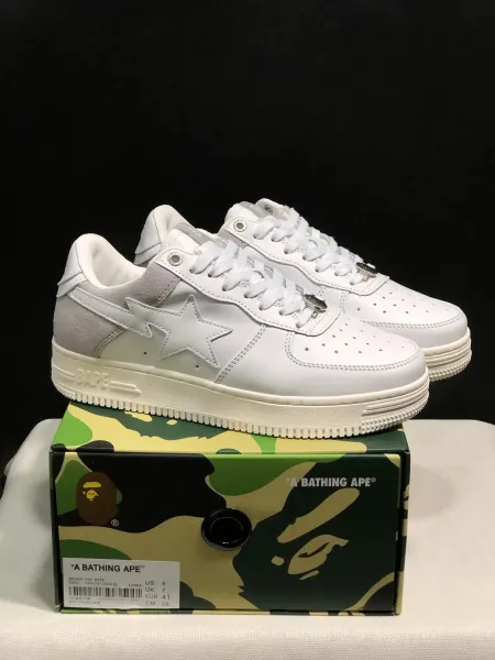 A Bathing Ape OZX BAPE White Star Sneakers - 1