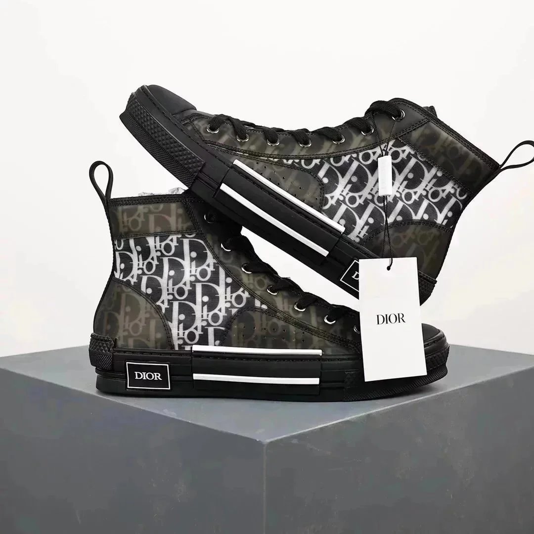 Dior B23 Newspaper Print White Transparent Sneakers - 6