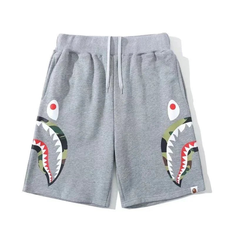 A Bathing Ape Shark Camo Split Shorts Black/Army Green - 4