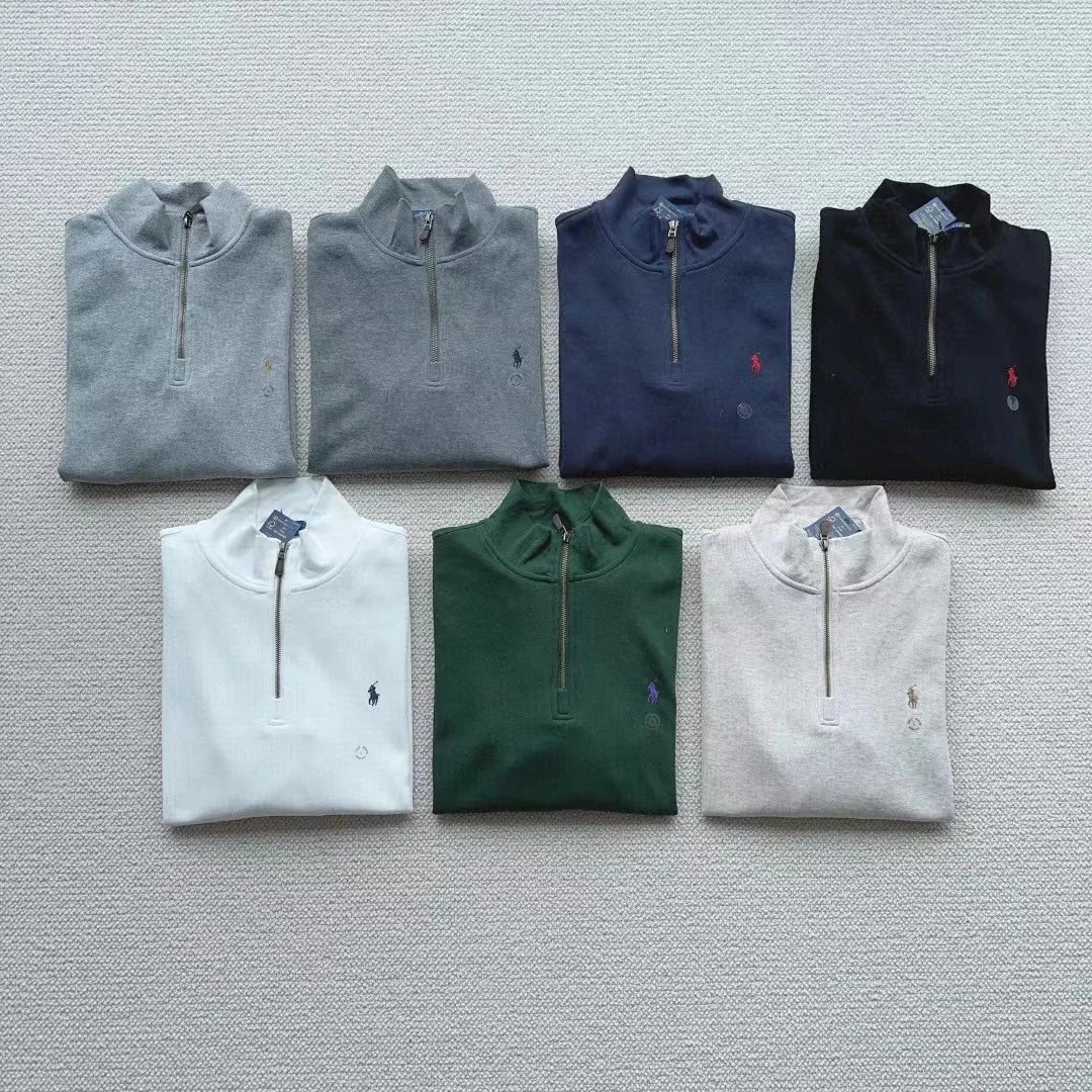 Ralph Lauren Polo Bear Half-Zip Sweater Gray - 5