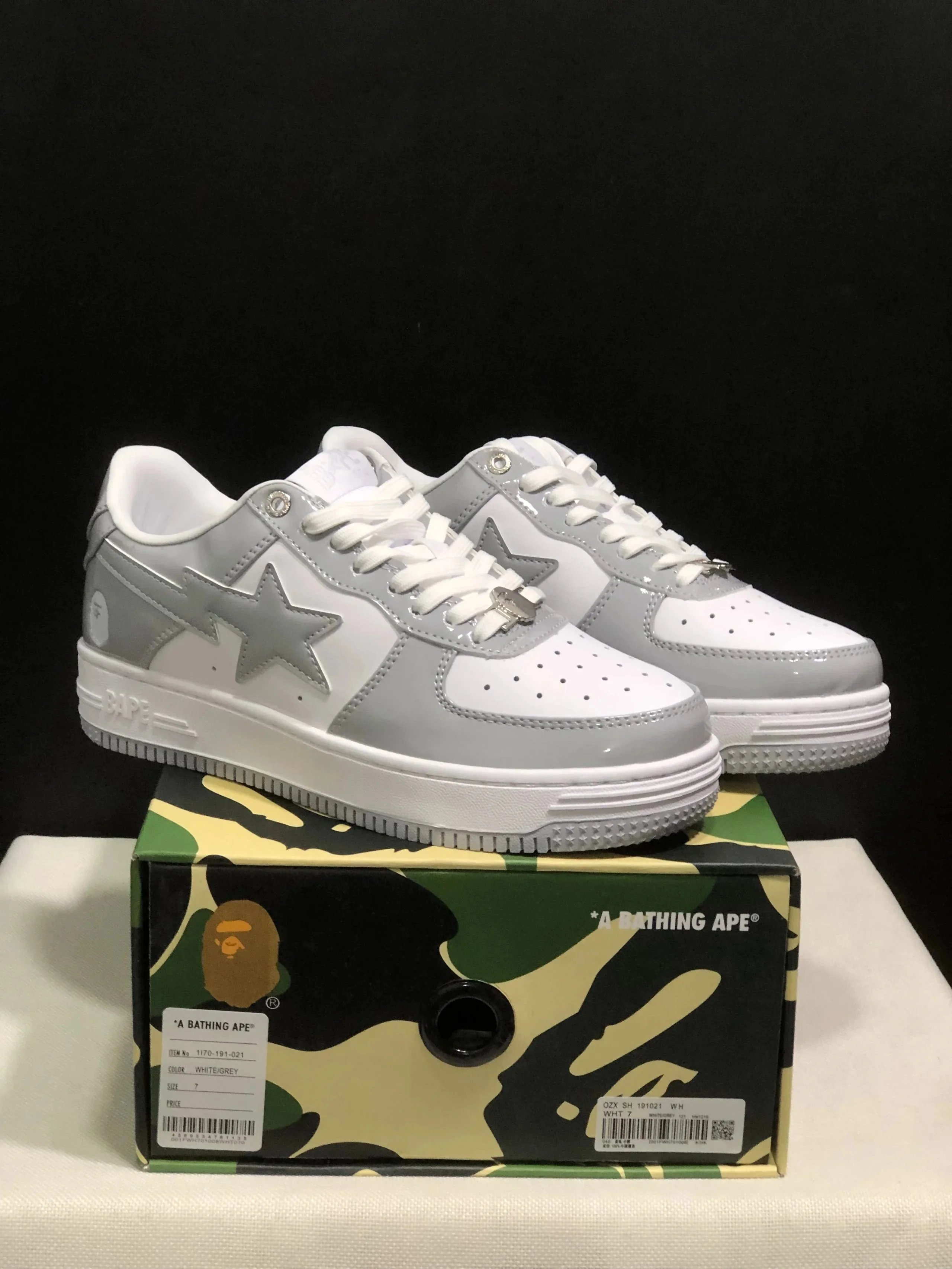 A Bathing Ape Sta Low White/Grey Sneakers - 1