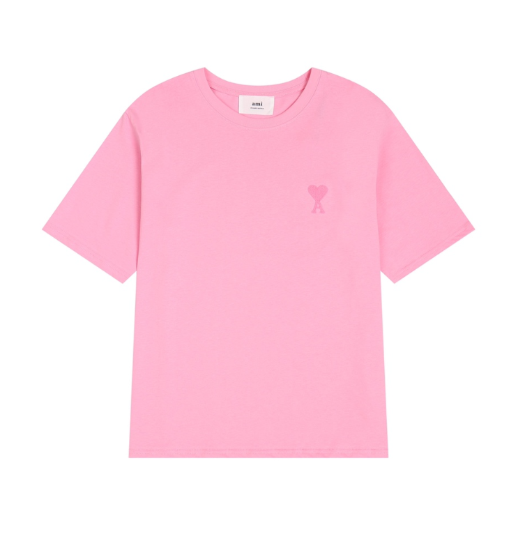 Ami Paris Heart A Logo T-Shirt Red - 11
