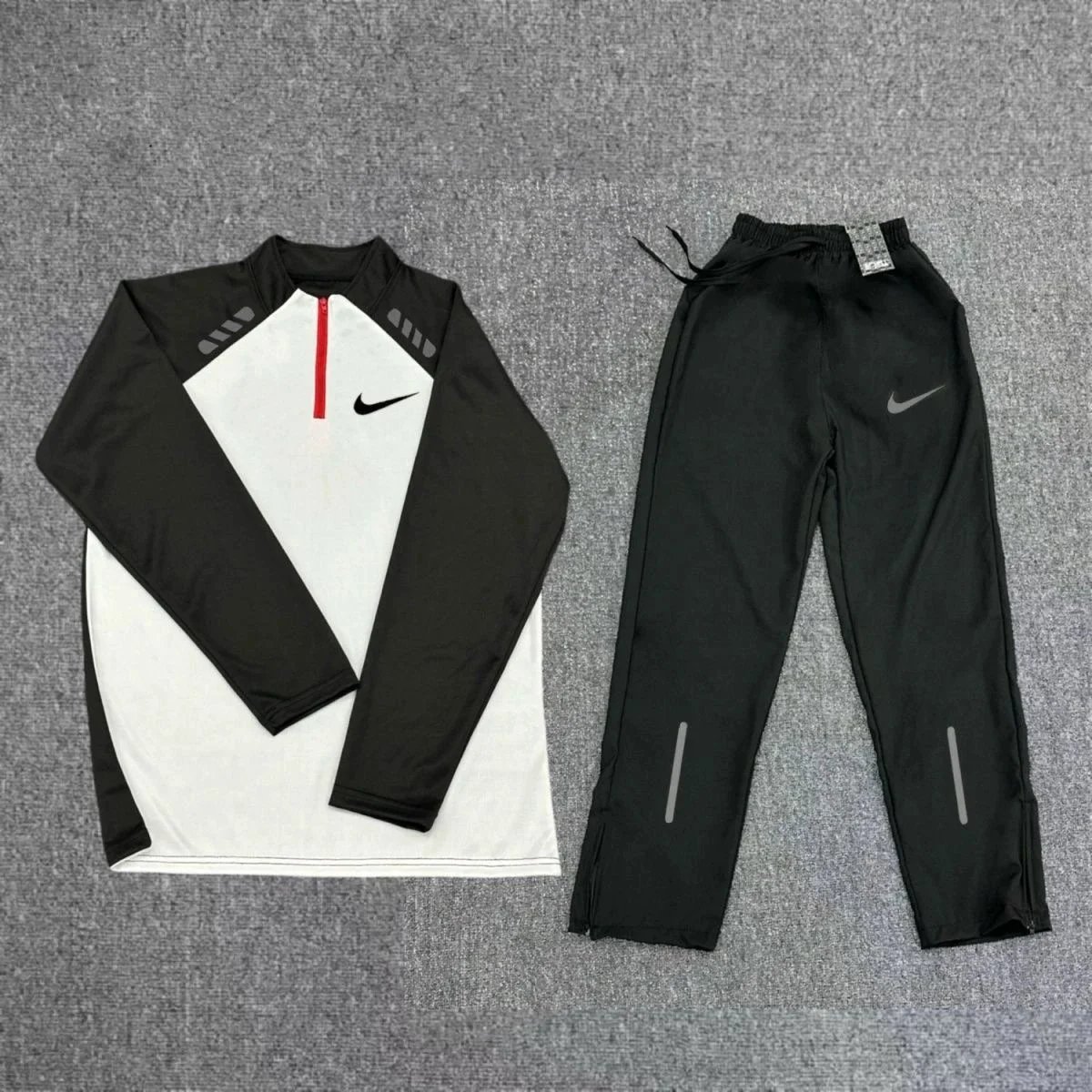 Nike Dri-FIT Element Half-Zip Top and Tech Fleece Pants Set Black/White - 1