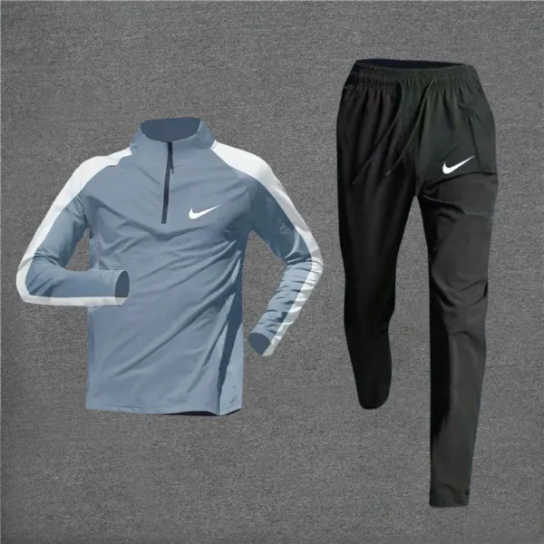 Nike Therma-Fit Half-Zip Top and Jogger Pants Set Gray/Black Tracksuit - 1