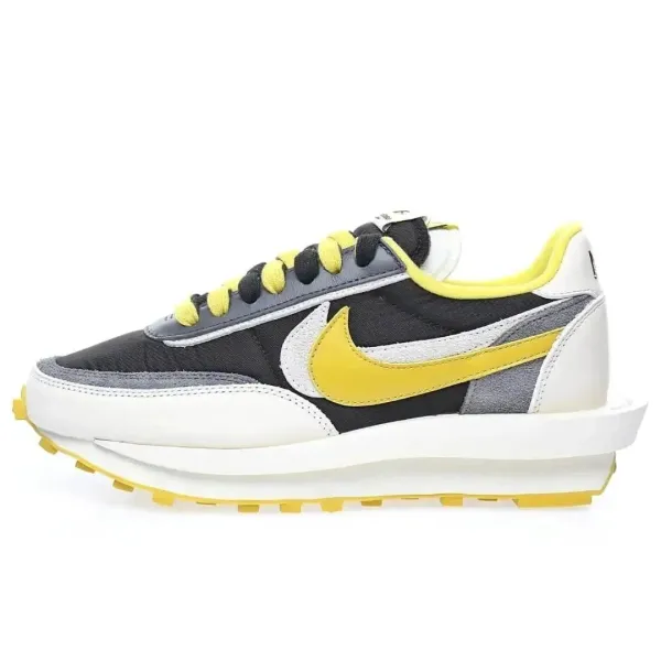 Nike x Sacai LDWaffle Yellow Black Sneakers - 1