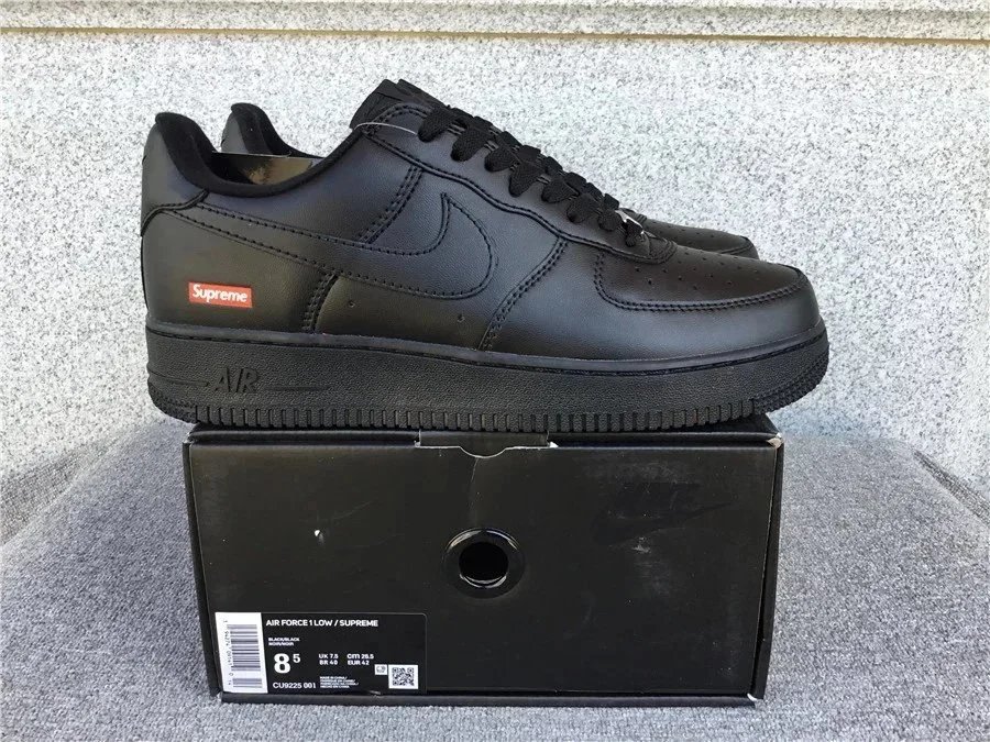 Nike x Supreme Air Force 1 Low Black Sneakers