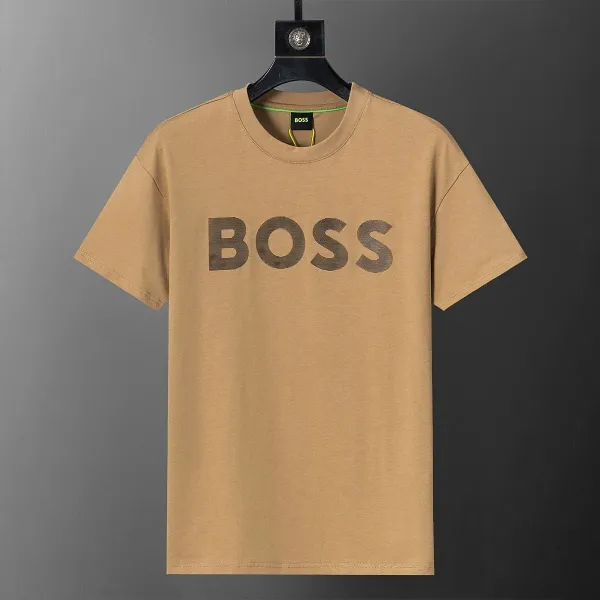 Hugo Boss Logo Print Beige T-Shirt - 1