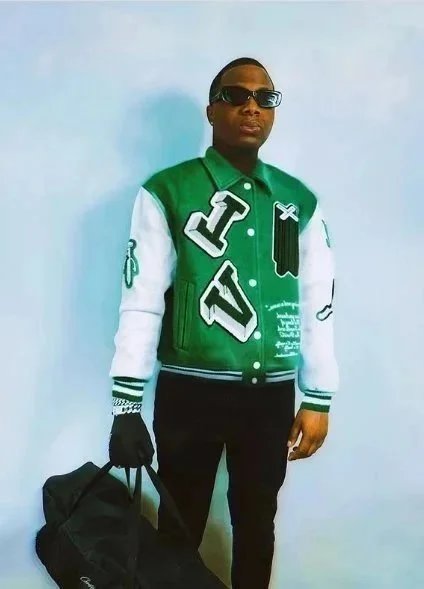 Louis Vuitton x Virgil Abloh College Jacket Army Green Monogram Sleeve Varsity Jacket - 10