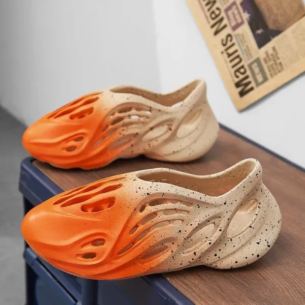 Yeezy Foam Runner Orange Gradient Speckled Sneakers - 1
