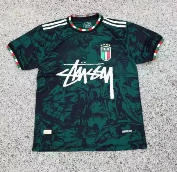 Stüssy x Italy National Team x Adidas 2023 Collaboration Jersey Green - 1
