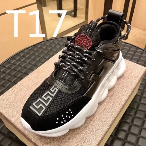 Versace Chain Reaction Black and White Chunky Sneakers - 1