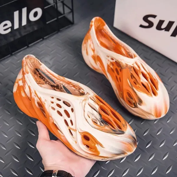 Adidas Yeezy Foam Runner Orange Marbled Casual Shoes - 1