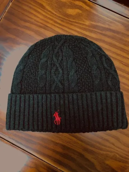 Polo Ralph Lauren Cable Knit Beanie Black - 1