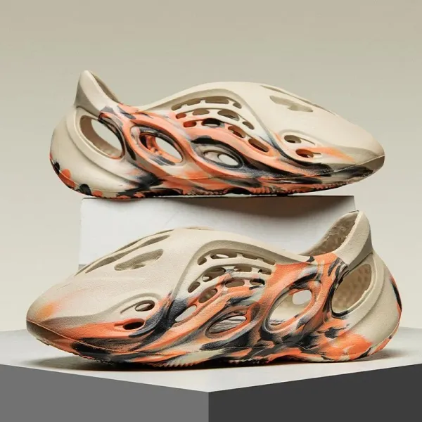 Adidas Yeezy Foam Runner Orange Swirl Multicolor Sneakers - 1