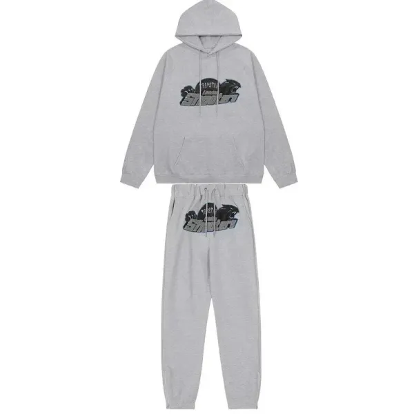 Imposter London Panther Graphic Hoodie and Sweatpants Set Gray - 1