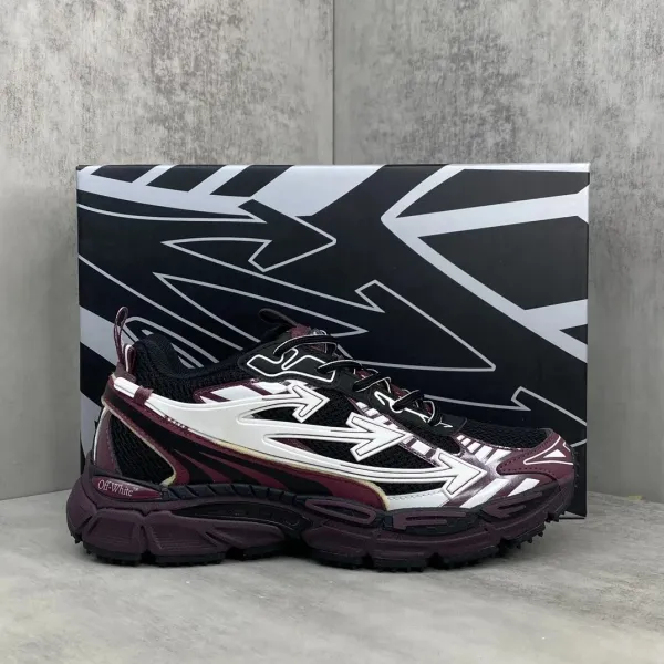 Off-White x Asics Gel-Kayano 14 Burgundy Chunky Sneakers - 1