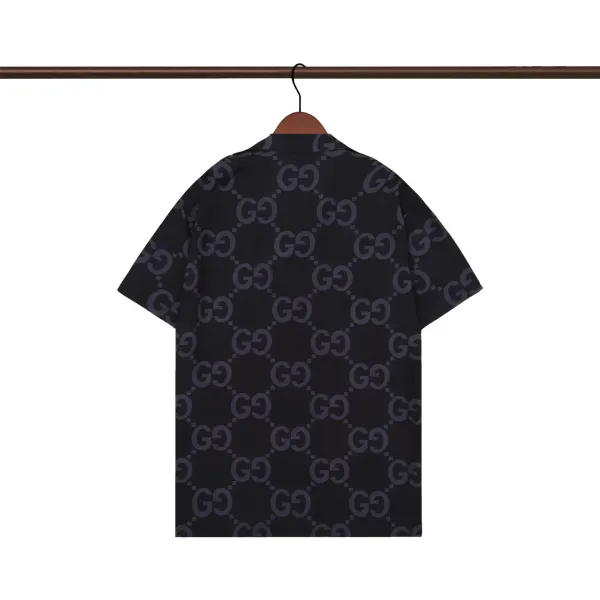 Gucci GG Monogram Print Short-Sleeve Shirt Black - 1