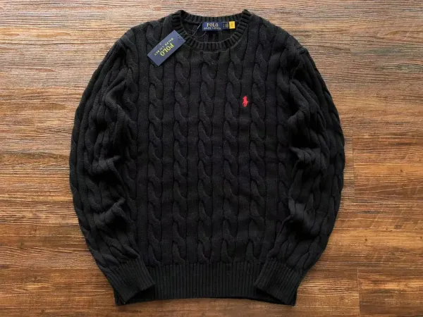 Polo Ralph Lauren Cable Knit Sweater Black - 1