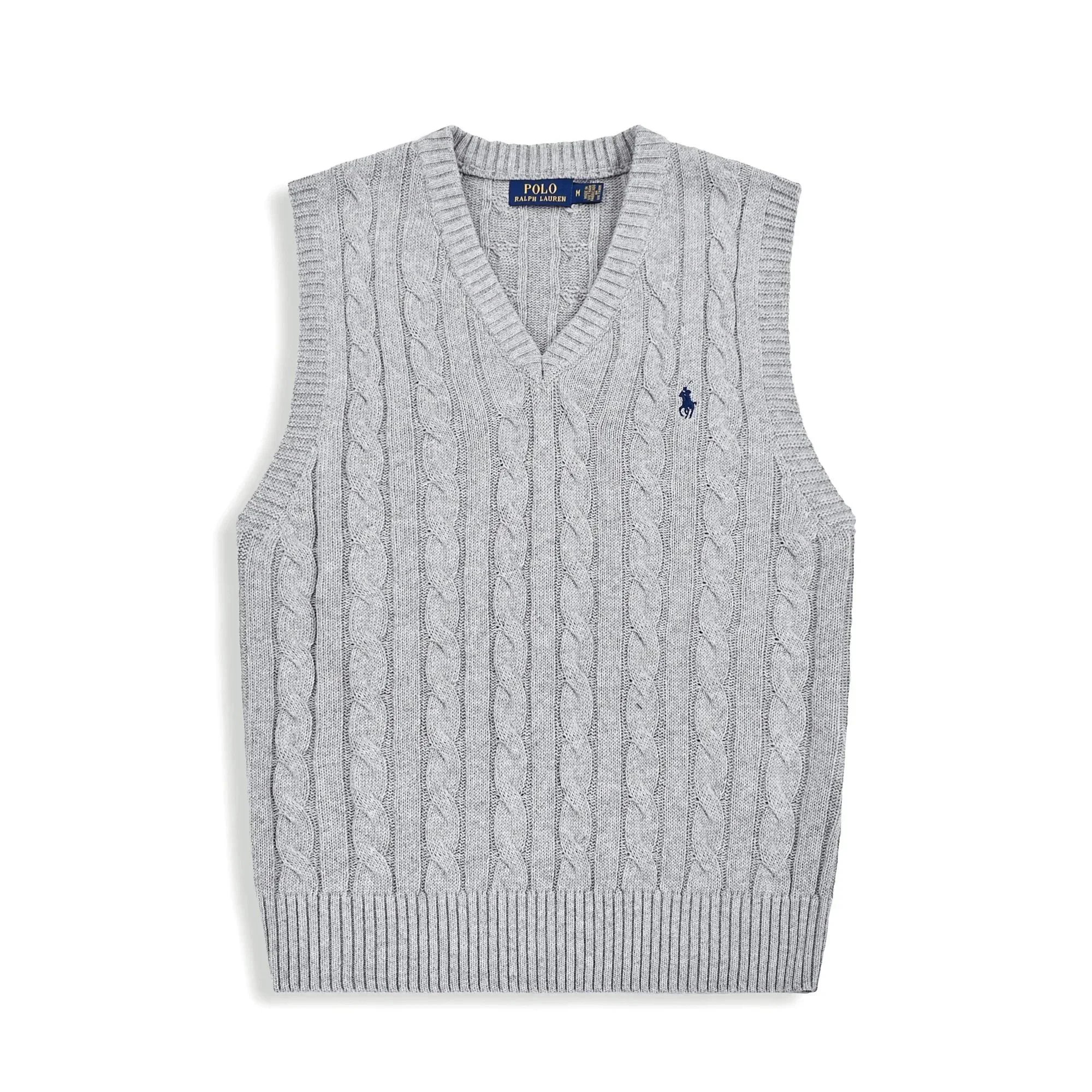 Ralph Lauren Polo Bear Cable Knit Beanie Gray - 4