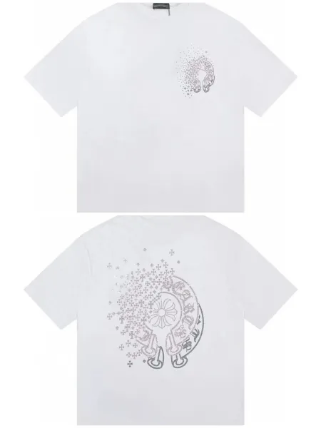 Chrome Hearts Crystal Embellished Cross Motif T-Shirt White - 1