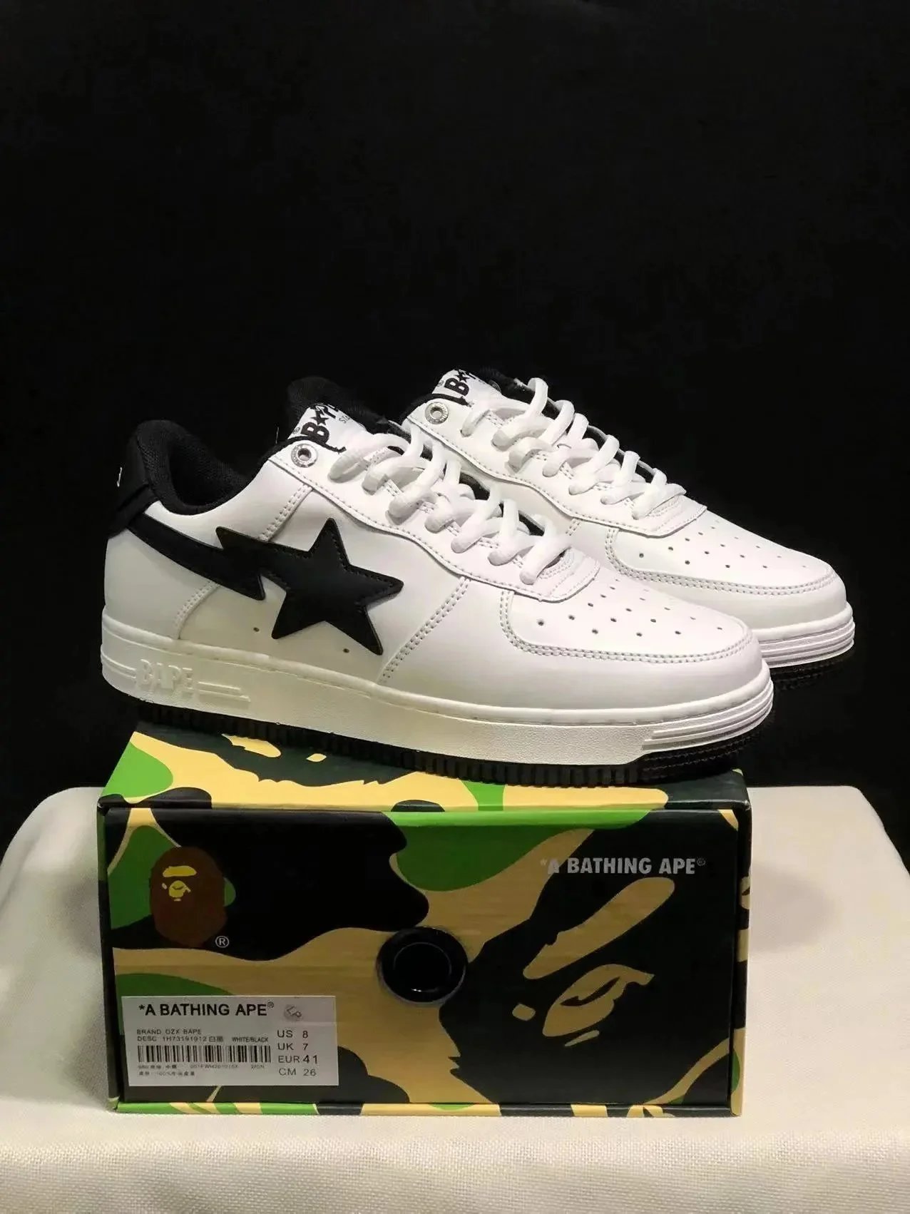 A Bathing Ape Sta Low White/Grey Sneakers - 6