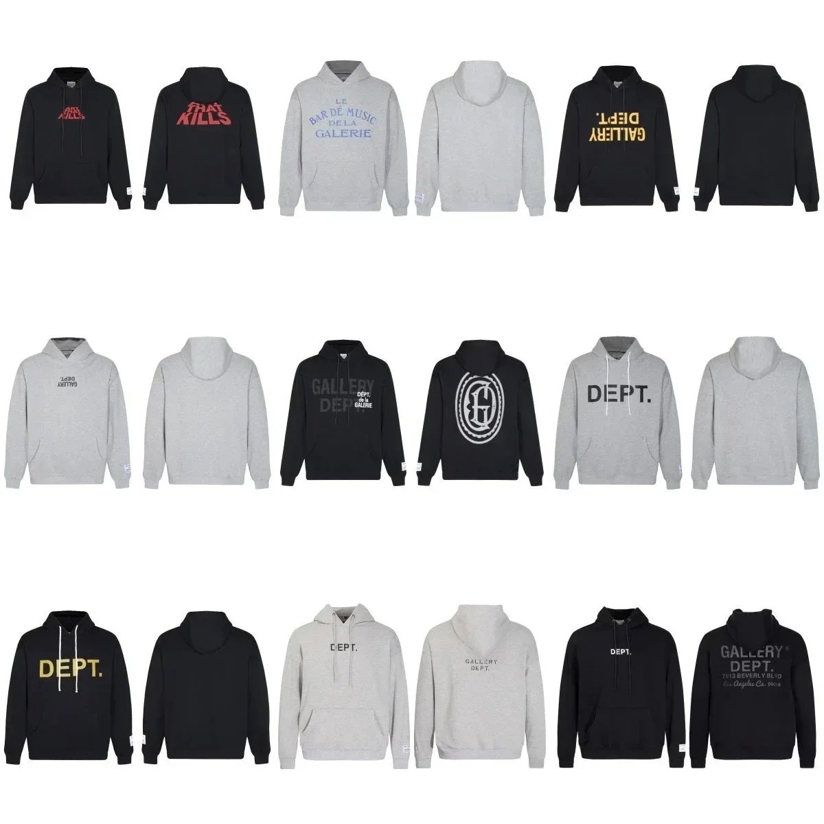 Gallery Dept Logo Print Pullover Hoodie
