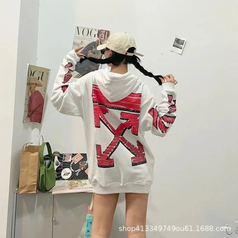 Off-White Diagonal Arrow Zip-Up Hoodie White - 11
