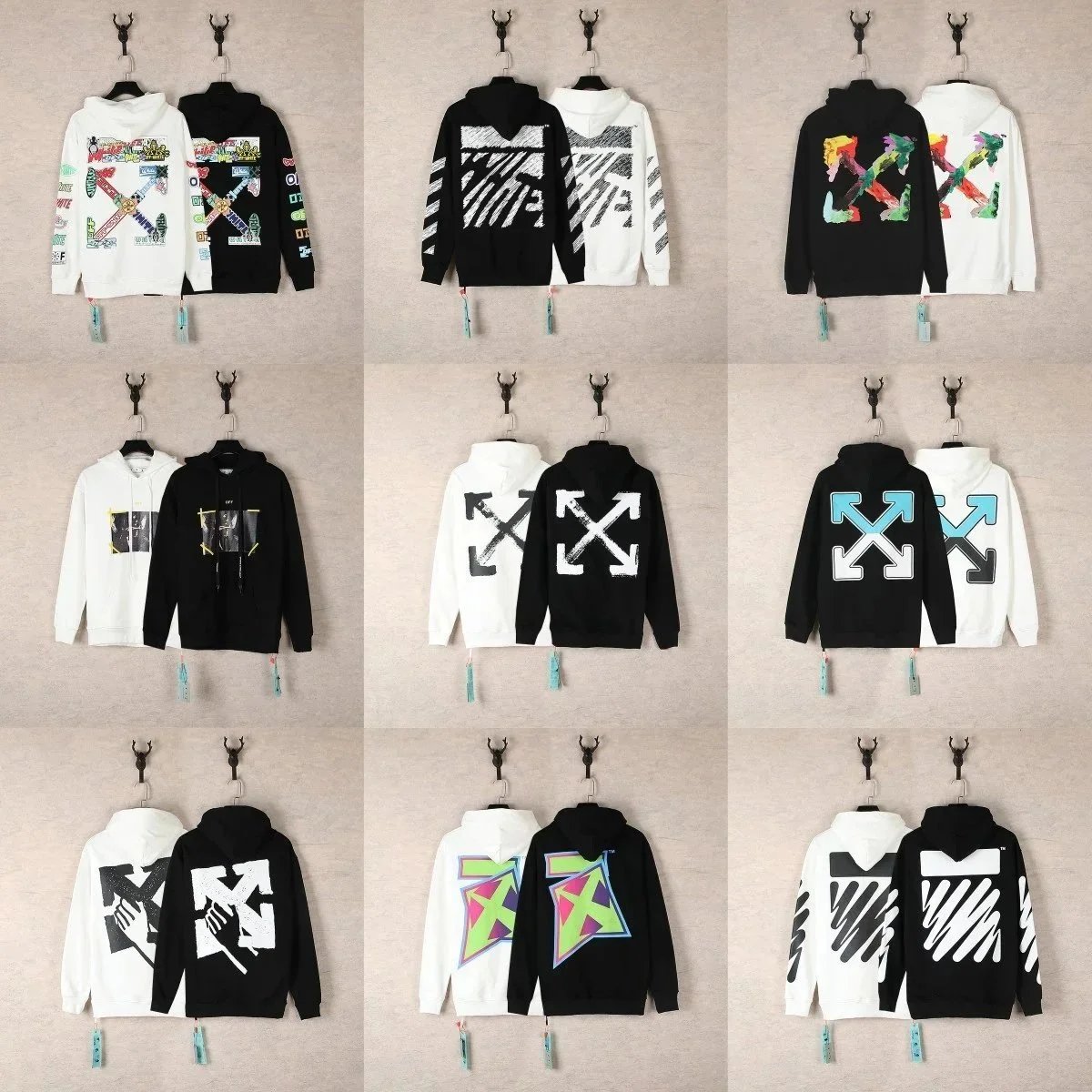 Off-White Diagonal Stripe Hoodie White - 2