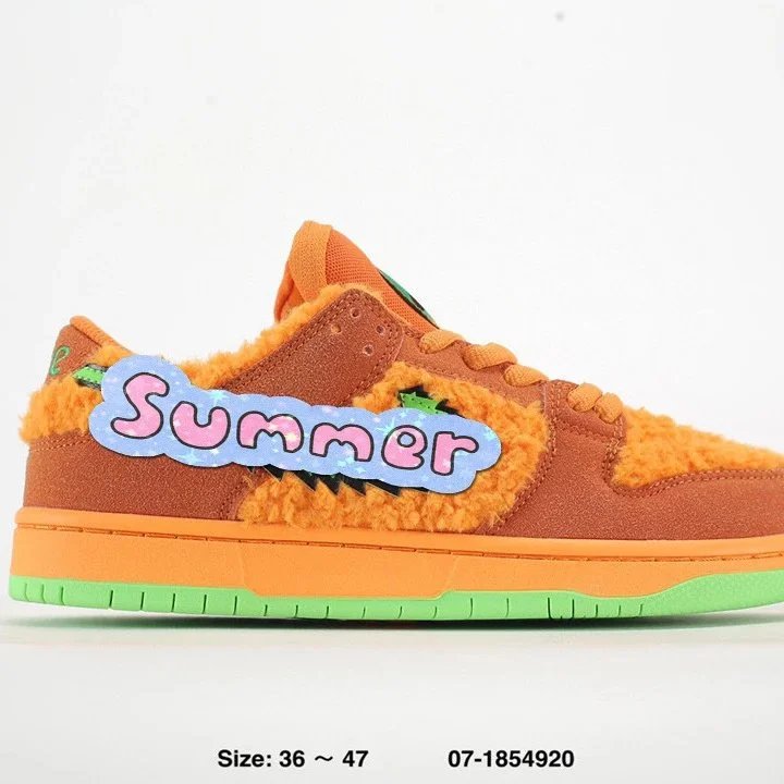Nike SB Dunk Low x Grateful Dead Orange Sherpa Sneakers - 3