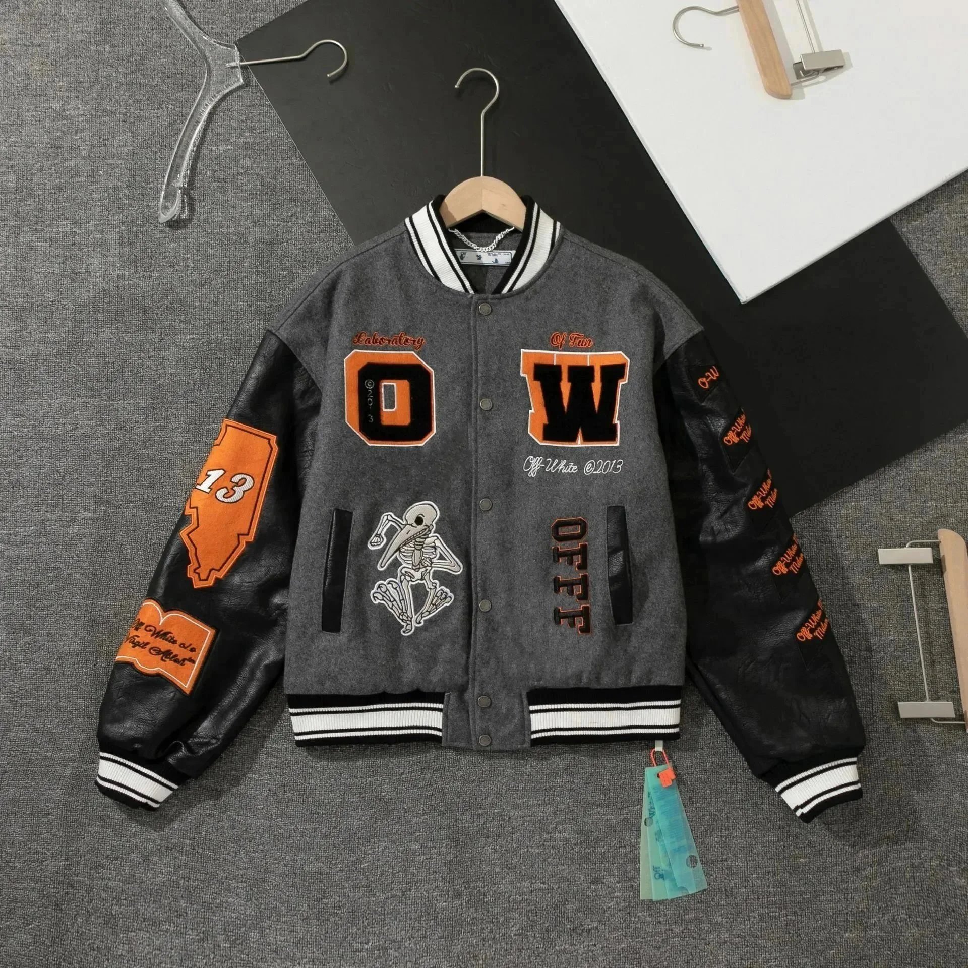 A Bathing Ape varsity Jacket Orange/Black - 8