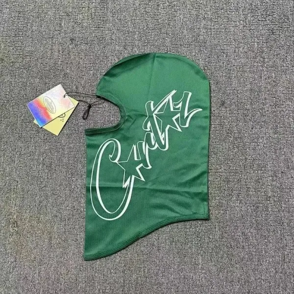 Corteiz Green Mesh Balaclava with White Script Logo - 1