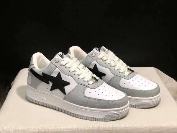 A Bathing Ape Bape Sta Low Gray/White Sneakers - 1
