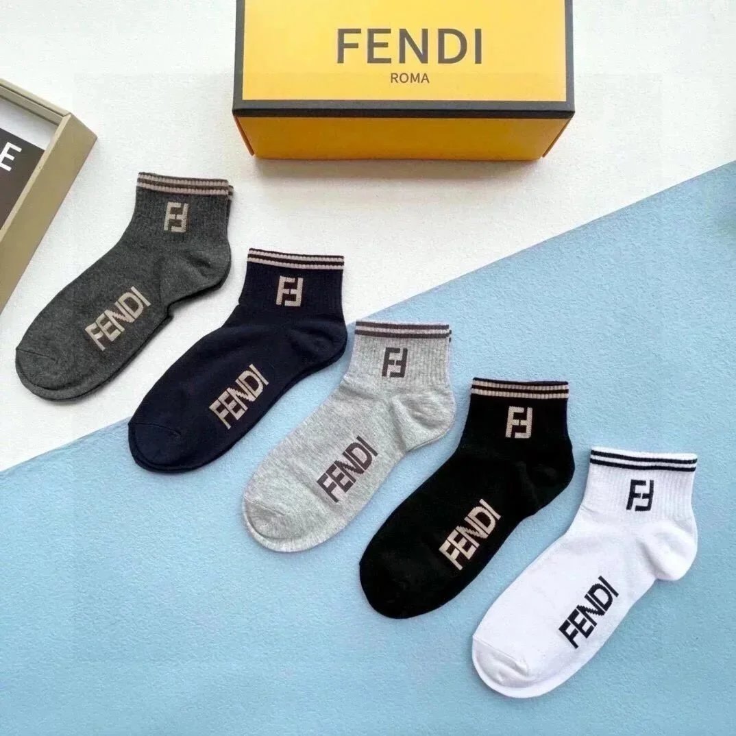 Fendi FF Logo Ankle Socks Assorted Colors Socks - 1