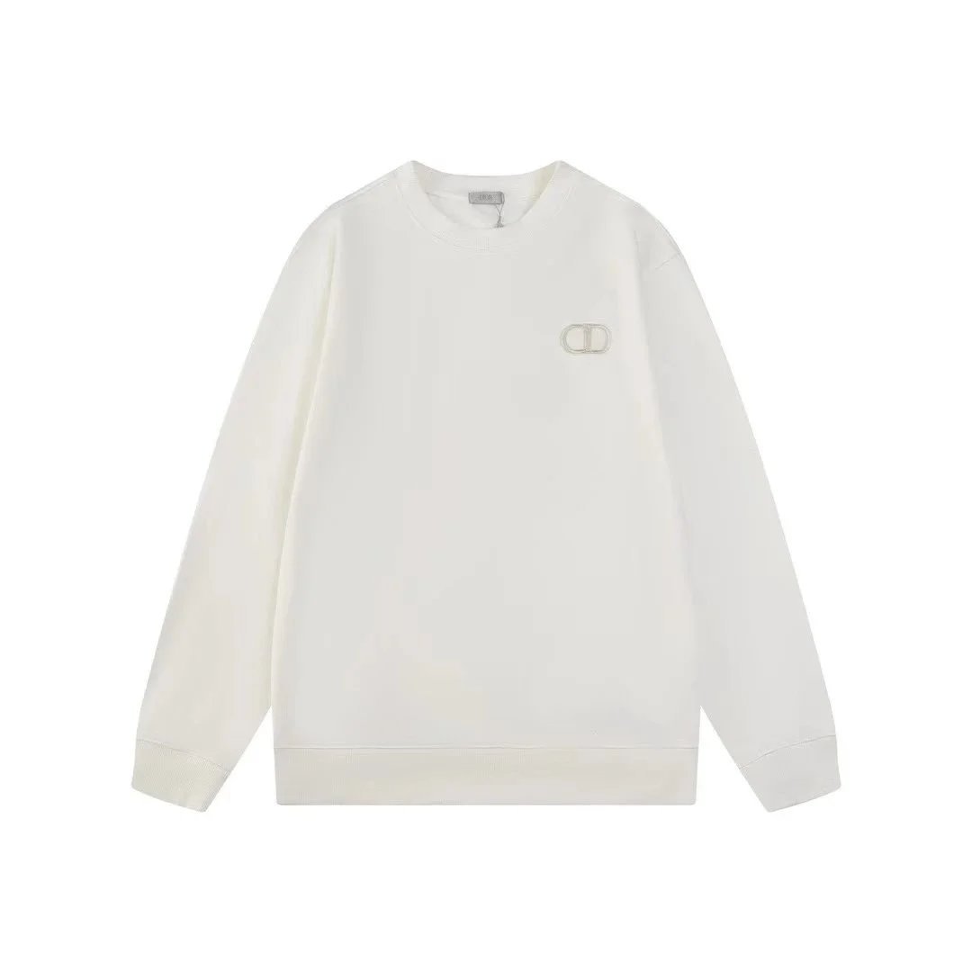 Dior CD Logo Embroidered Heather Gray Sweatshirt - 5