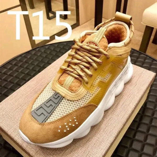 Versace Chain Reaction Beige Mesh Chunky Sneakers - 1