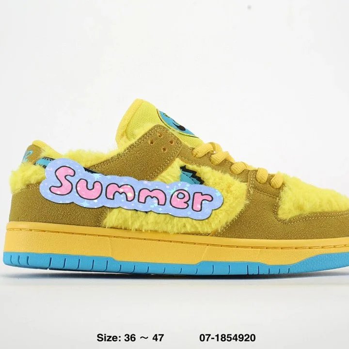 Nike SB Dunk Low x Grateful Dead Orange Sherpa Sneakers - 4