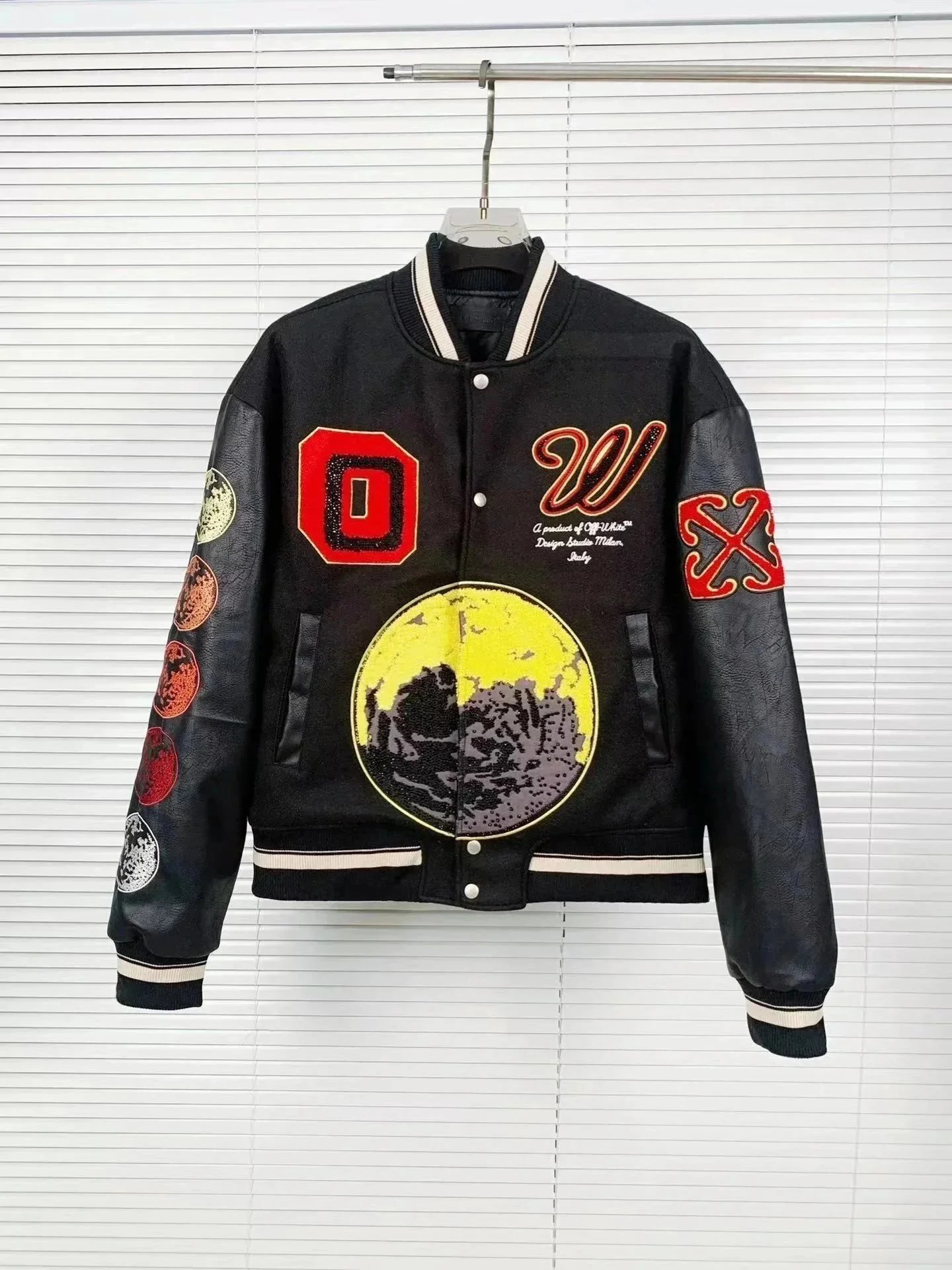 A Bathing Ape varsity Jacket Orange/Black - 6