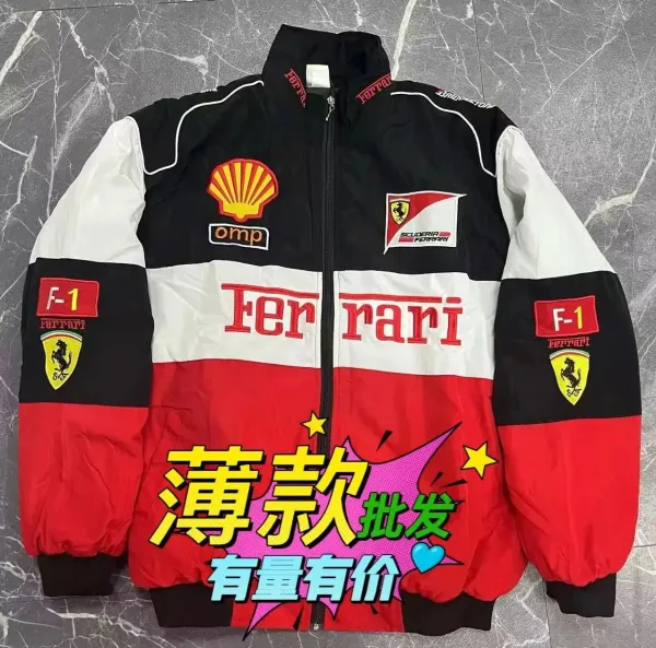 Scuderia Ferrari x OMP Racing Jacket Red Black White Outerwear - 1