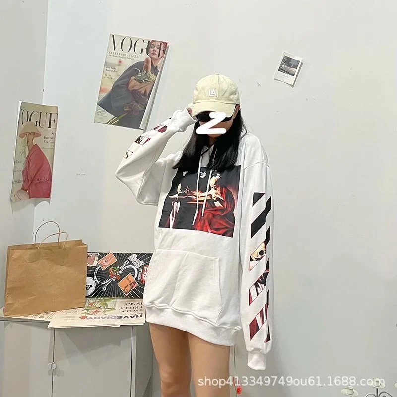 Off-White Diagonal Arrow Zip-Up Hoodie White - 7