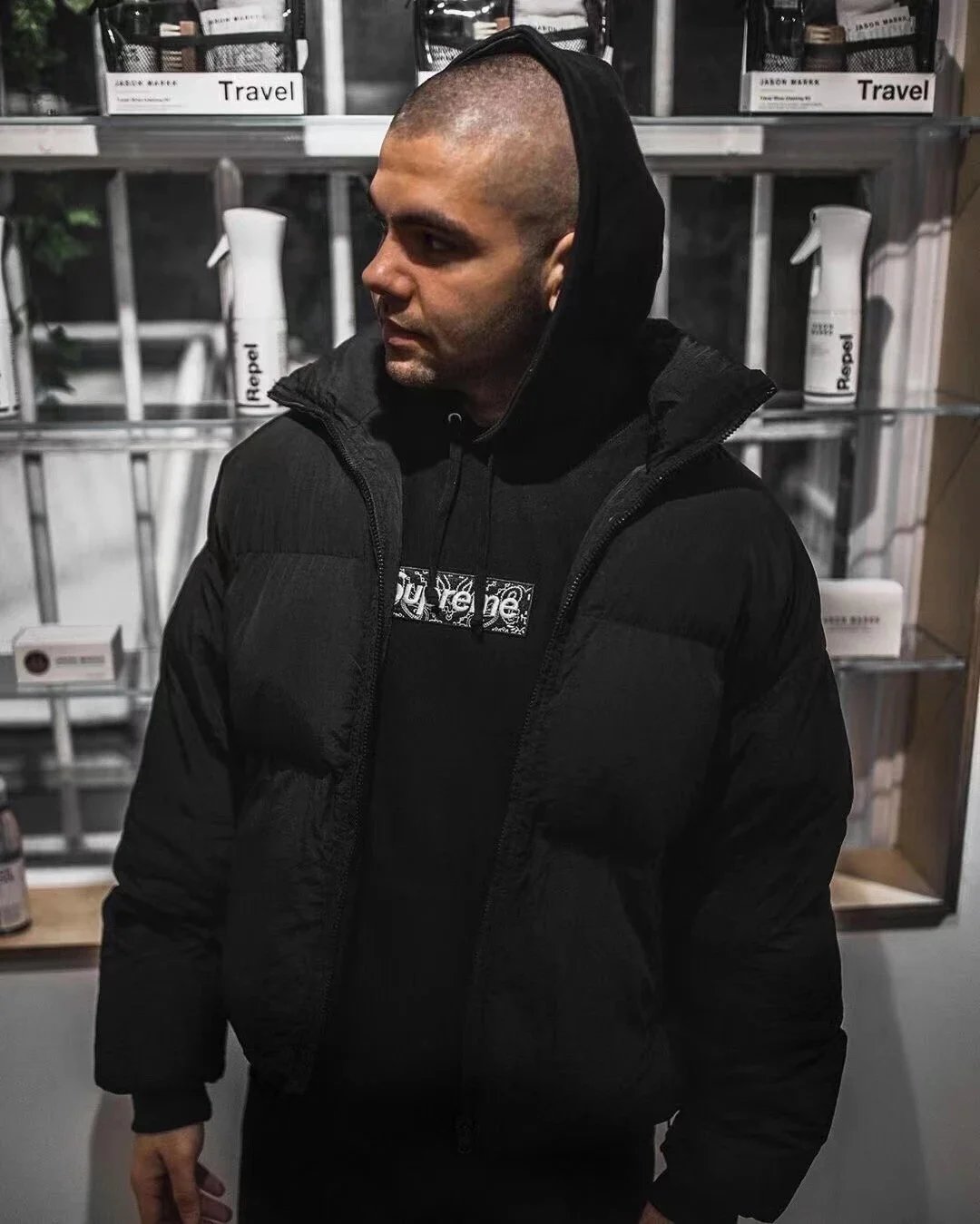 Supreme Logo Sleeve Windbreaker Black Outerwear - 10