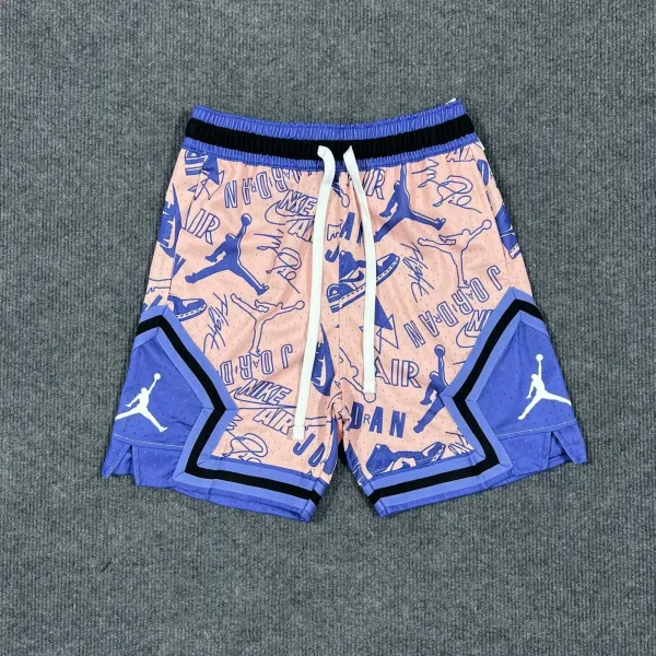 Air Jordan Graphic Print Mesh Shorts Pink Blue - 1
