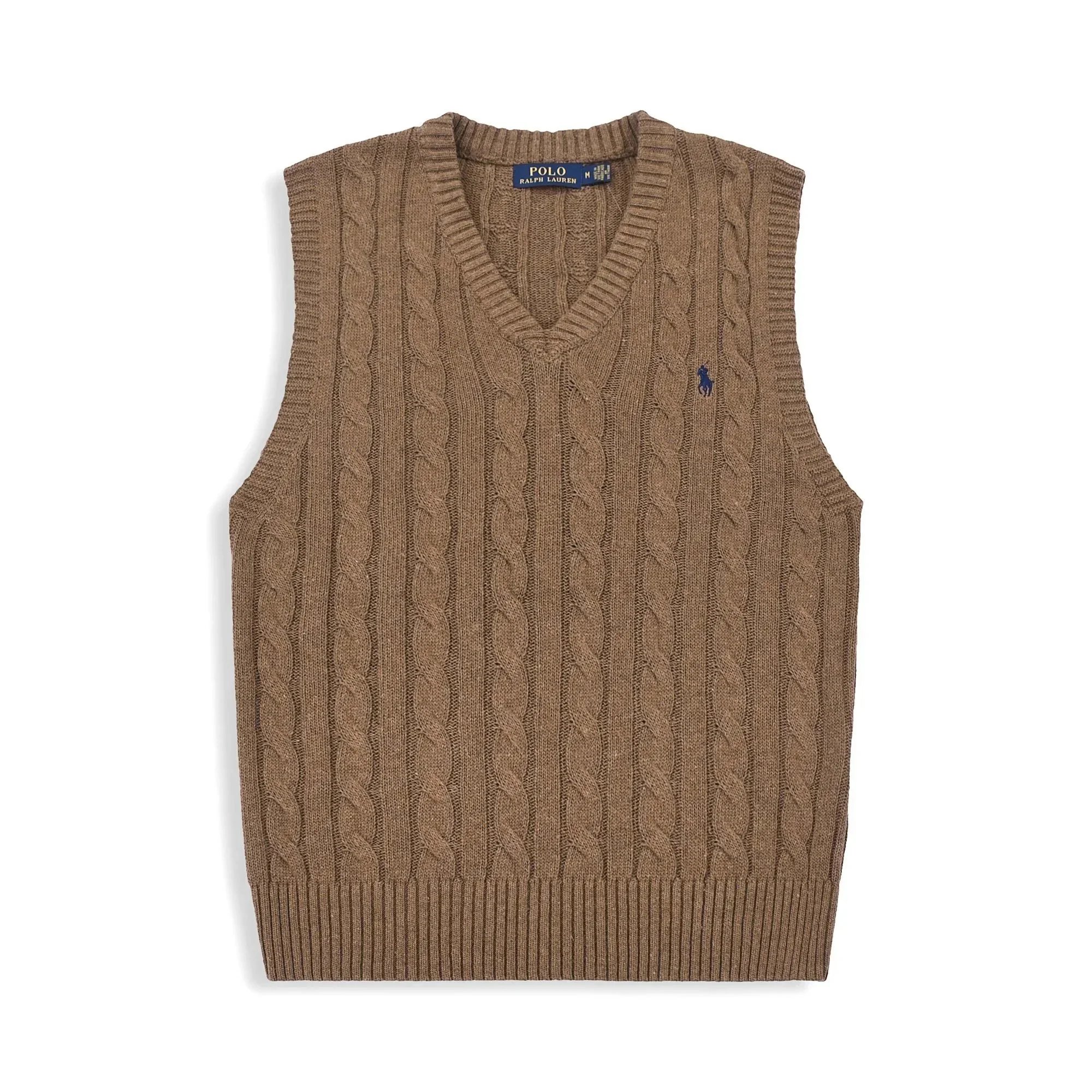 Ralph Lauren Polo Bear Cable Knit Beanie Gray - 6