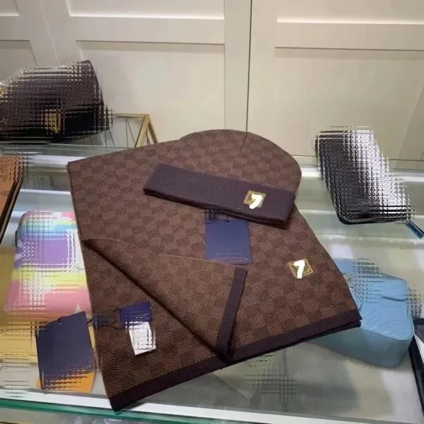 Louis Vuitton Monogram Canvas Scarf and Beanie Set Brown Accessories - 1