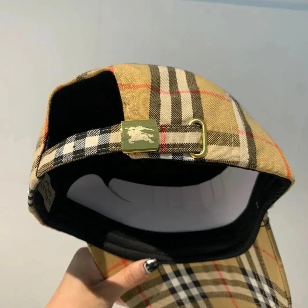Burberry Classic Check Baseball Cap Beige Plaid - 8