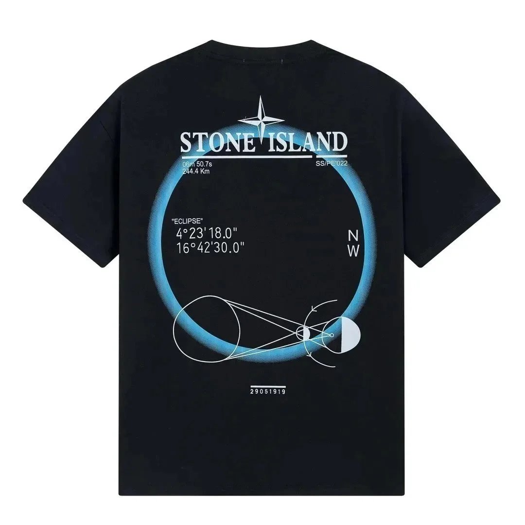 Stone Island Eclipse Graphic Print Black T-Shirt - 1