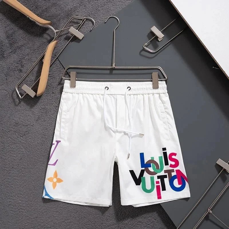Louis Vuitton Multicolor Logo Print White Swim Shorts - 1