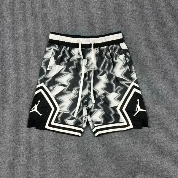Air Jordan Zoom Shorts Black/White Geometric Print Shorts - 1