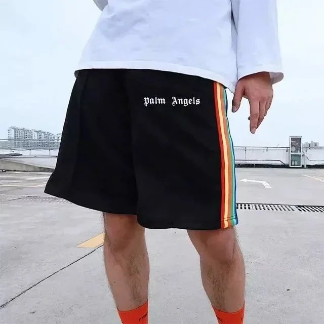 Angels Yellow Track Shorts with Side Stripes - 3
