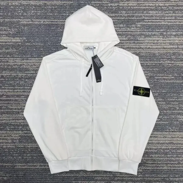 Stone Island Compass Patch Zip-Up Hoodie Navy - 4